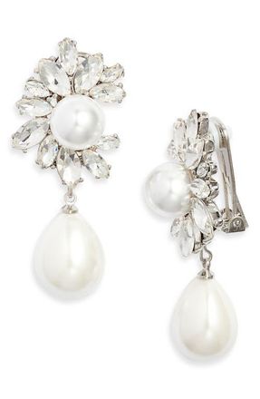 Kenneth Jay Lane Faux Pearl Drop Earrings in Silver at Nordstrom