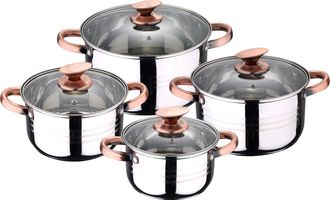 San Ignacio Bateria 8pc Acero Inoxidable Apta Para Inducci&oacute;n Colecci&oacute;n San Ignacio Premiunona