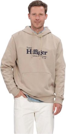 Tommy Hilfiger Hoodies & sweatvesten, Heren, Beige, 2Xl, Nautische Grafische Hoodie