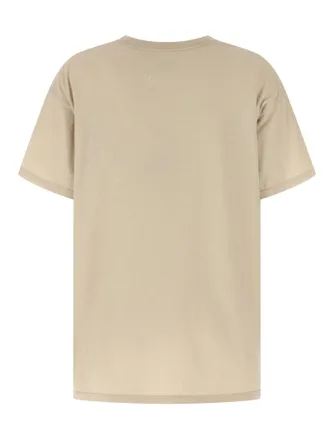 Maison Margiela Logo-Printed Cotton T-Shirt - Beige
