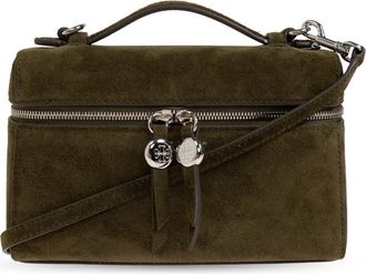 Tory Burch Romy Suede Slim Top Handle - Dames - Handtassen - Bruin - ONE Size - Su&egrave;de - Tassen