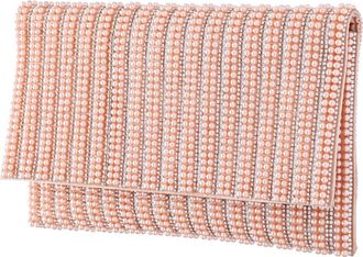 Nina Crystal & Imitation Pearl Embellished Clutch in Pearl Rose at Nordstrom
