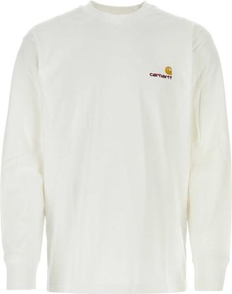 Carhartt Work in Progress Carhartt Wip White Cotton L/S American Script T Shirt