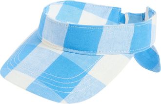 Loeffler Randall Bow Visor in Blue Gingham at Nordstrom Rack
