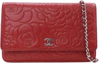 Chanel Pre-owned Wallet on Chain - Dames - Vintage Mini Tas - Rood - ONE Size - Leer - Vintage
