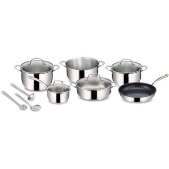 Lagostina Lagostina Set di Pentole Evelia 13 Pezzi Acciaio Inox con Coperchi in Vetro