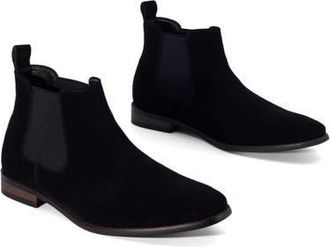 Uncut Stapleton almond toe Chelsea dress boot in Black Cow Suede at Nordstrom, Size 10