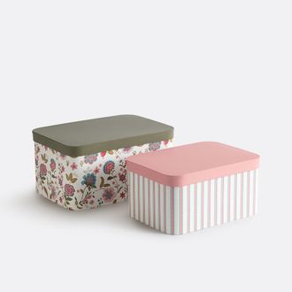 La Redoute Interieurs Set van 2 stapelbare dozen met deksels, Shirley