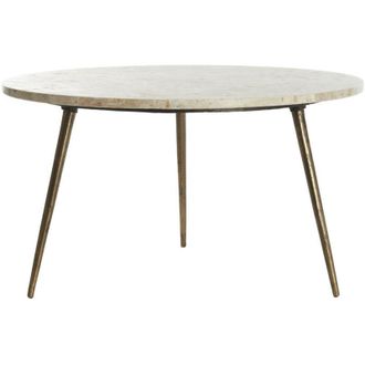 Light & Living Tavolino Light & Living ZECA in marmo taupe e bronzo antico