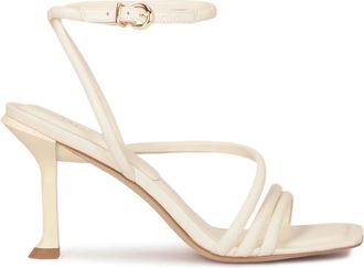 Kazar Beige sandalen met een modieuze hak - Dames - Sandalen met hakken - Beige - 36 EU - Leer - Schoenen