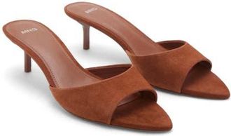 Mango Kitten Heel Sandal in Burnt Orange at Nordstrom, Size 7.5Us