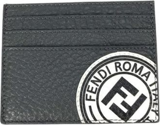 Fendi Pre-owned Card Case - unisex - Vintage Accessoires - Grijs - ONE Size - Leer - Vintage
