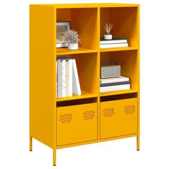 Berkfield Home Highboard&not;Mustard Yellow 68x39x103.5 cm Steel