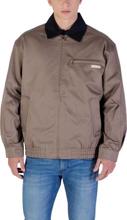 Calvin Klein Jeans Mens Classic Jacket Zip Front - Sage Green Cotton - Size X-Large