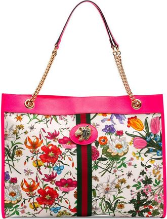 Gucci Pre-owned Gucci Large Canvas Web Flora Rajah Tote Ladies N1OGUHEAACUDYCWL