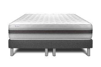 VITALIT Vitalit - Base Tapizada Gris + Colch&oacute;n Con Espuma Viscoel&aacute;stica 2x80x200