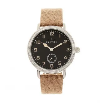 Elevon Watches Northrop Wool-Overlaid Leather-Band Watch in Tan/black at Nordstrom