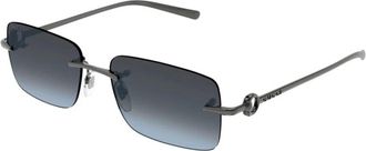 Gucci Sunglasses, male, Gray, 55 MM, Squared Sunglasses