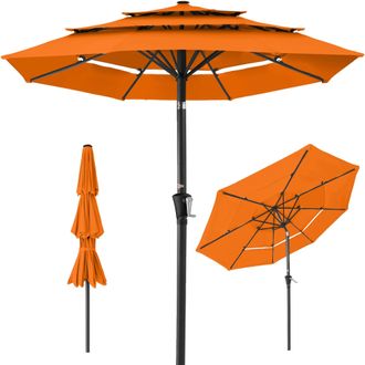 Best Choice Products 10ft 3-Tier Patio Umbrella, Market Sun Shade w/ Tilt Adjustment, Easy Crank