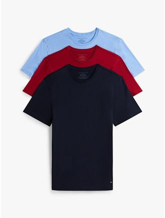 Tommy Hilfiger Mens Cotton Classics Crewneck T-Shirt 3-Pack - Blue - XL