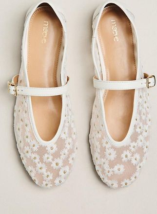 Maeve Embroidered Mesh Ballet Flats