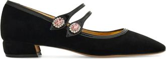 Ferragamo Mary Jane pumps verfraaid met kristallen - Zwart