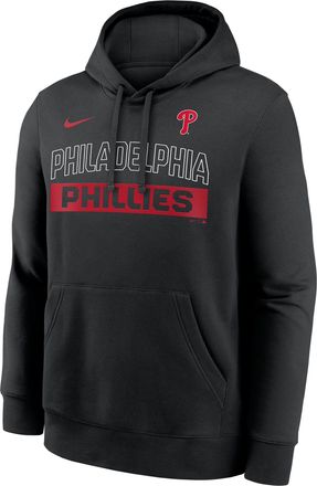 Nike Philadelphia Phillies Club Nike Mens MLB Pullover Hoodie in Black | NKDK00APP-2VW