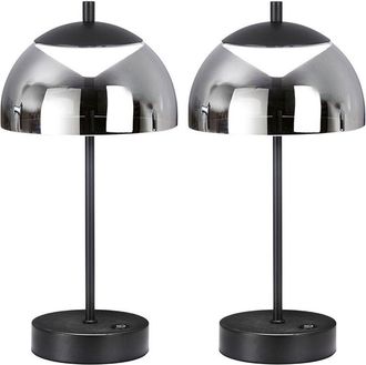 Fischer Leuchten Lampada da tavolo a led con dimmer a sfioramento Lampada da tavolo nero fumo, 2W 240lm bianco caldo, bianco neutro, bianco freddo, DxH 18 x 35 cm