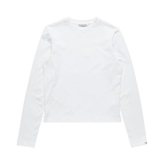 Acne Studios Satin Label T-Shirt - Dames - Tops - Wit - Maat: M/L Satijn