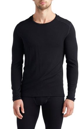 Icebreaker 260 Tech Merino Wool Crewneck Base Layer Top in Black at Nordstrom, Size Large