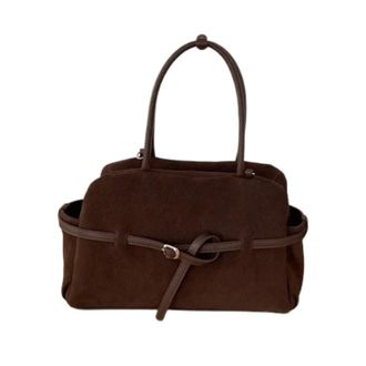 Generic Compatible For Leather Tote Bag Large Capacity Buckle Crossbody Handbag Polyester Lining PU Material(50632 deep coffee)