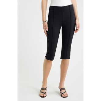 Nordstrom Ponte Knit Capri Pants in Black at Nordstrom, Size Xx-Large