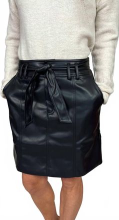 Tribal Pleather Mini Skirt In Black