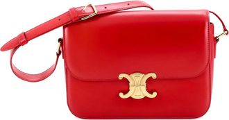 Celine Triomphe Shoulder Bag Smooth Calfskin Medium crossbody bag - Rosso