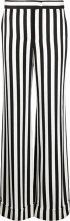 Moschino striped satin palazzo pants - women - Acetate/Viscose/Cupro - 40 - Black