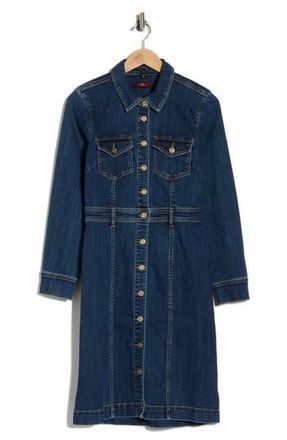 7 For All Mankind Long Sleeve Denim Shirtdress in Lapis at Nordstrom Rack, Size Xx-Small