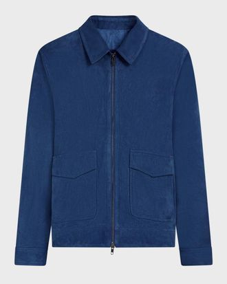 Bugatchi Men & apos;s Suede Zip Bomber Jacket
