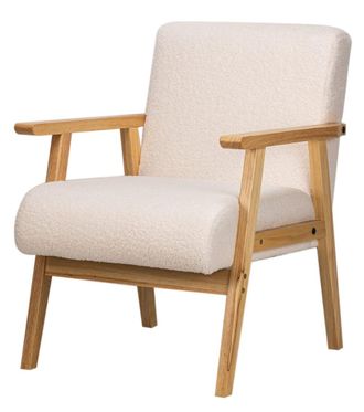 Nordlys Sill&oacute;n en madera y lana blanco