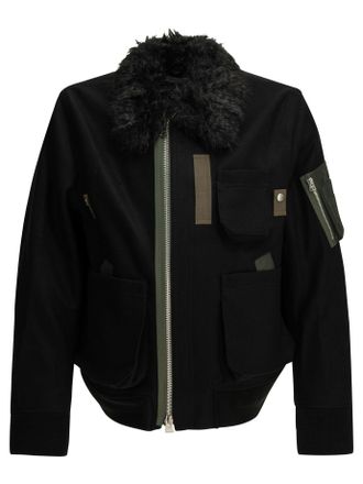 sacai wollen bomberjack