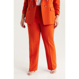 Tahari by ASL Flare Leg Pants in Persimmon at Nordstrom, Size 14W