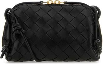 Bottega Veneta Black Leather Concert Crossbody Bag