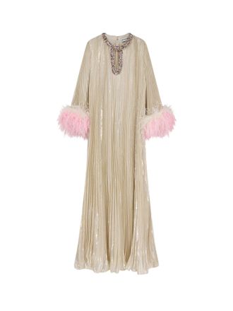 Self Portrait Silk And Metallic Fibre Long Dress