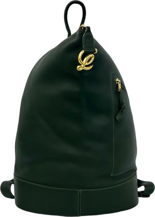 Loewe Green Leather Backpack (Pre-Owned)