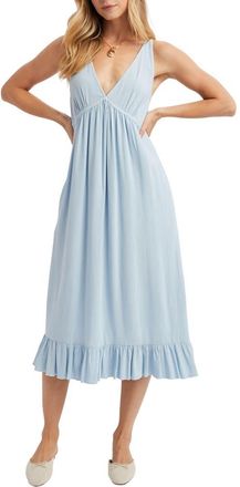 Wishlist Ruffle Trim Midi Dress in Sky at Nordstrom Rack, Size Medium