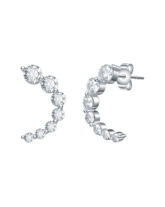 Genevive Silver Hoop Earrings