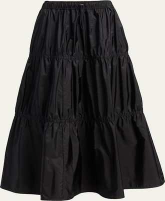Moncler Tiered Nylon Midi Skirt