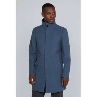 Matinique manteljas met wol blauw