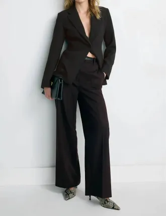 French Connection Azra Twill Cinched Blazer In Black