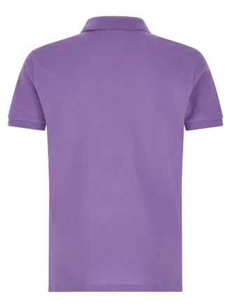 Polo Ralph Lauren Logo-Embroidered Piqu&eacute; Cotton Polo Shirt - Purple
