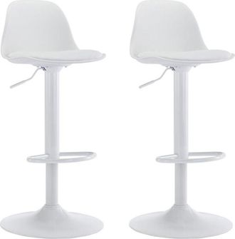 Vente-Unique Sgabello da bar in Polipropilene e Metallo Bianco - Lotto di 2 - xafy